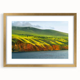 Textured abstract art print of Adelaide scenery in muted earth tones, framed in gold, ideal for bedroom wall decor.