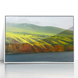 Framed acrylic print of Adelaide scenery in muted earth tones, ideal for modern art wall decor.