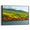 Black and white framed canvas of Adelaide landscape in vintage poster style, suitable for bedroom decor.