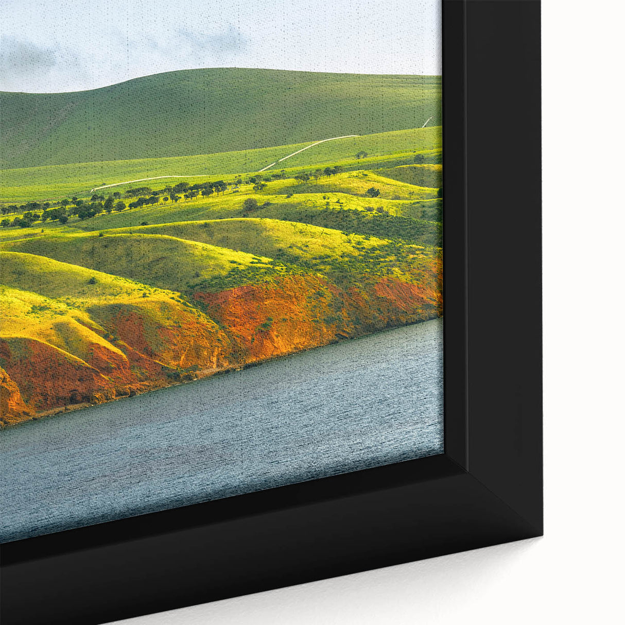 Extra large framed canvas depicting the Adelaide skyline in black with colorful textured accents.