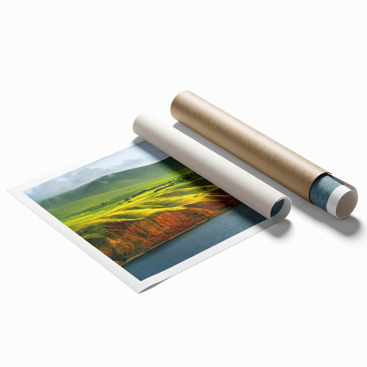 Extra large rolled print of Adelaide scenery with pastel floral art, ideal for classy bathroom wall art.