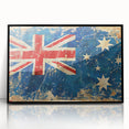 Large abstract wall art of Ayers Rock in muted earth tones on framed acrylic, suitable for modern living room decor.