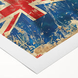 Art deco poster featuring Ayers Rock in muted earth tones on rolled canvas, suitable for dining room decor.