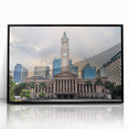 Large abstract wall art featuring a mid-century modernist depiction of Brisbane.