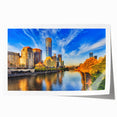 Extra large rolled print depicting a Melbourne scenery in muted earth tones, suitable for art wall dining room.