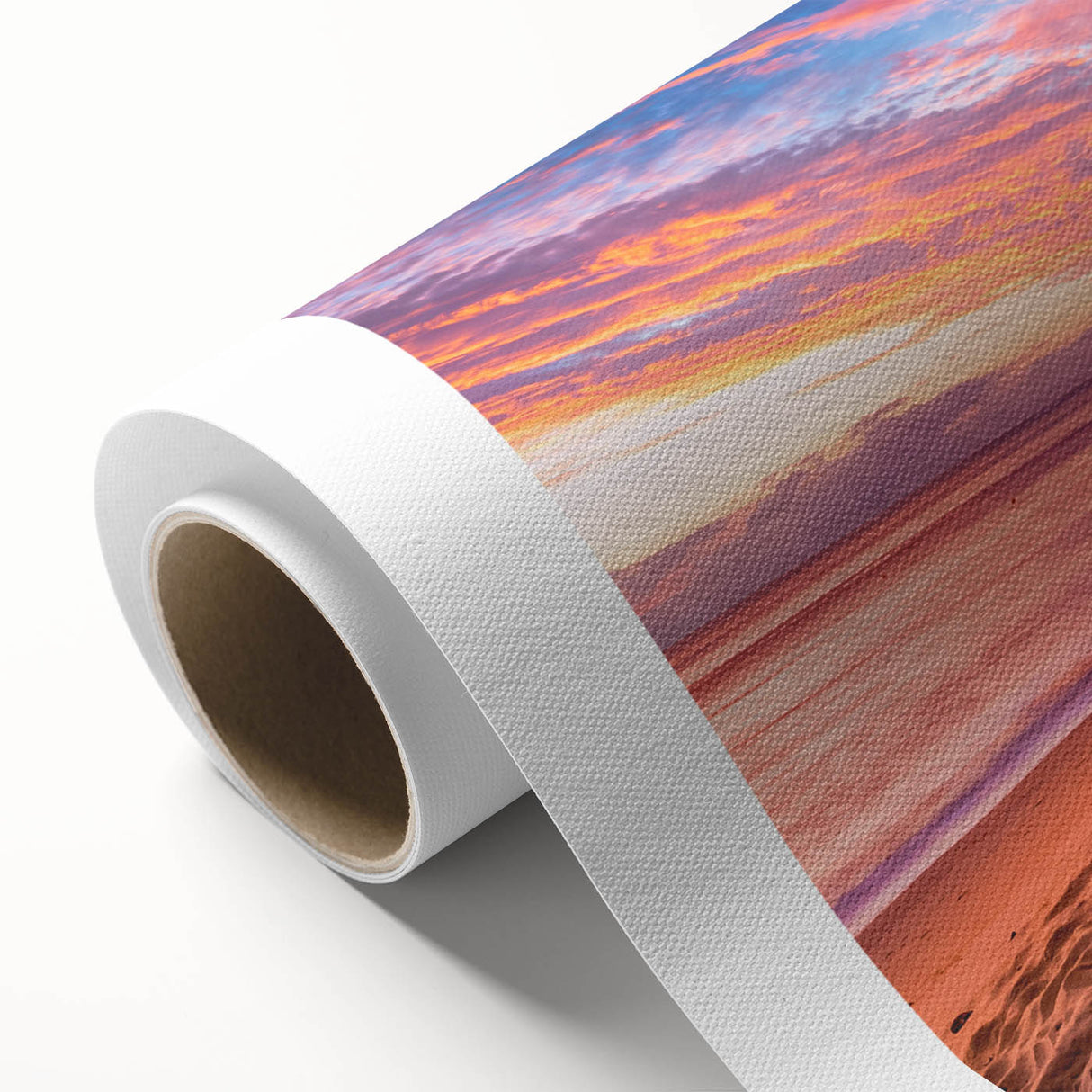 Art deco poster of Queensland scenery in pastel shades on rolled canvas, ideal for nursery wall art.