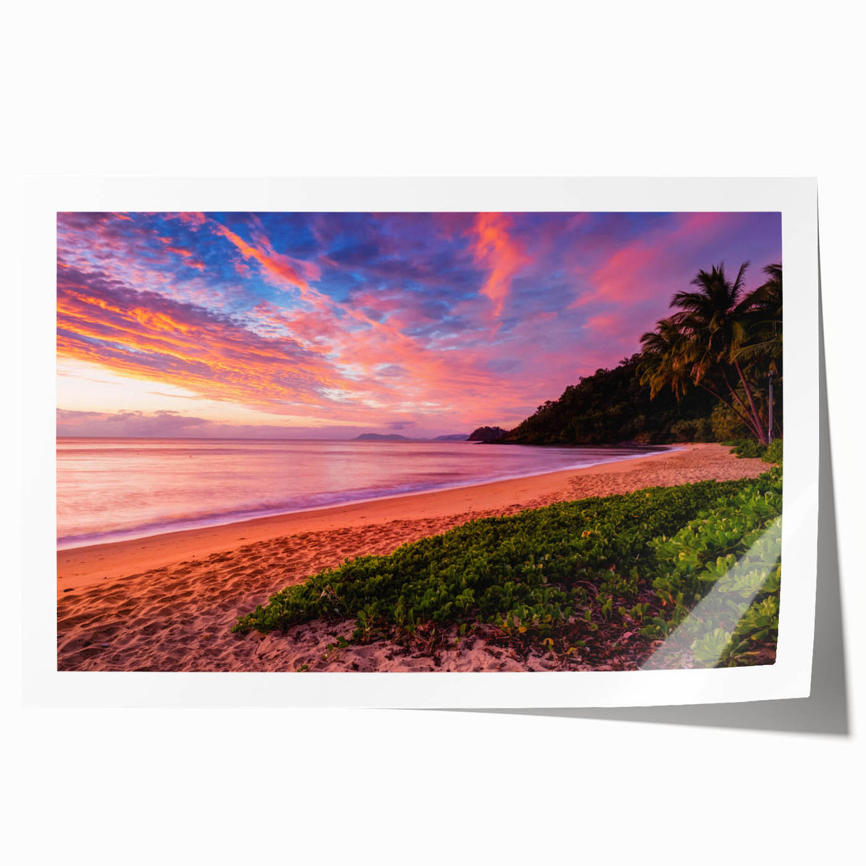 Extra large rolled print of Queensland scenery with vibrant green and blue tones, suitable for dining room wall art.