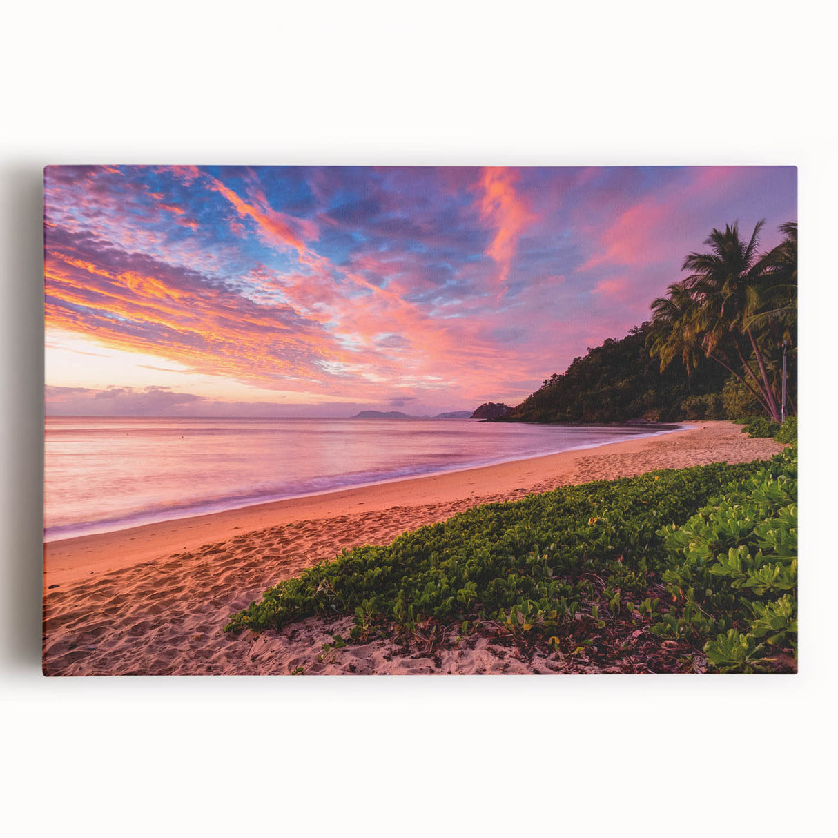 Black and white stretched canvas of Queensland scenery, ideal for kitchen wall art or bedroom ambiance.