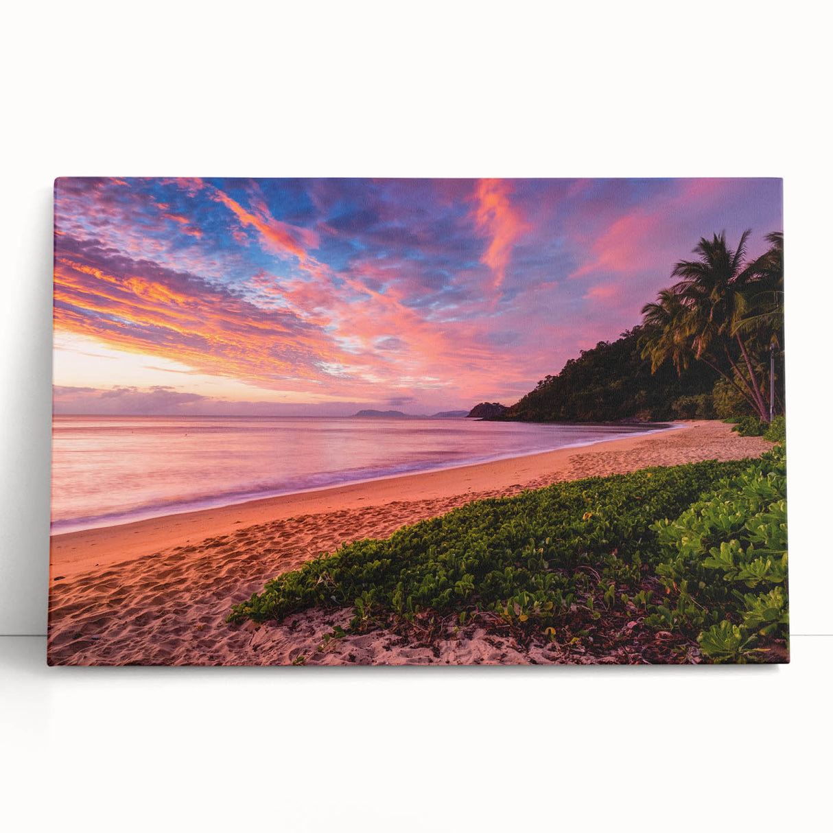 Black and white photograph of Queensland scenery on large stretched canvas, suitable as kitchen wall art.