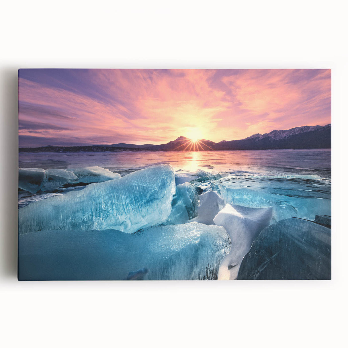 Black and white photograph of Alberta, Canada scenery on stretched canvas, ideal for kitchen wall art.