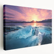 Scenic Alberta landscape on stretched canvas featuring vivid green and blue tones, suitable for kitchen wall art.