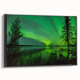 Black and white landscape art painting of Manitoba scenery on a framed canvas, suitable for bedroom wall decor.