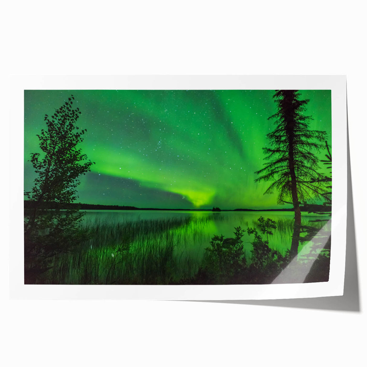 Rolled print of a Manitoba scenery with muted green and blue tones, ideal for art wall dining room.