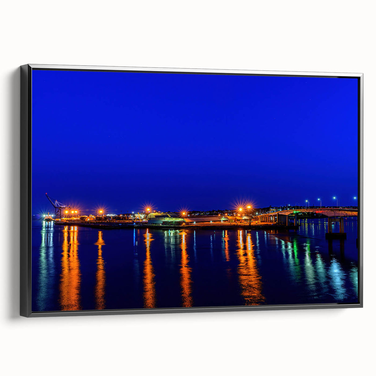 Black and white framed canvas of a New Brunswick landscape, ideal for bedroom wall art.