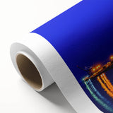 Art Deco style poster of New Brunswick scenery, with muted earth tones on rolled canvas, ideal for nursery wall art.