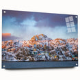 Acrylic print of Newfoundland scenery with vibrant green and blue tones, ideal for dining room art.