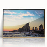 Large art print of a Nova Scotia landscape in muted earth tones, framed acrylic, ideal for modern art wall decor.