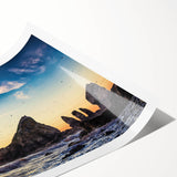 Extra large rolled print featuring line art flowers in muted tones, ideal for large living room wall art.