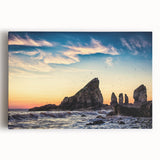 Black and white stretched canvas of Nova Scotia scenery, ideal for kitchen wall art.