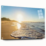 Acrylic print of Prince Edward Island scenery in muted blue and green tones, suitable for dining room decor.