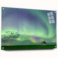 Acrylic glass print of a serene Saskatchewan landscape in muted earth tones, ideal for dining room decor.