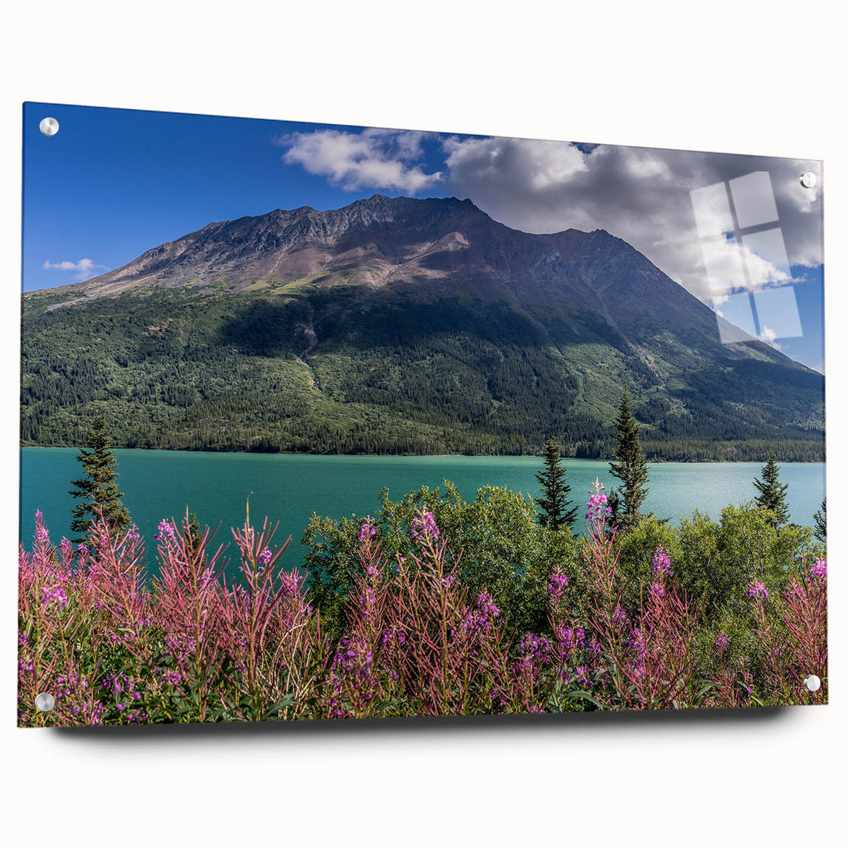 Acrylic print of a Yukon landscape in muted earth tones, ideal for dining room or bedroom decor.