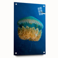Large abstract wall art on acrylic glass depicting vibrant Caribbean scenery, ideal for bedroom or dining room decor.