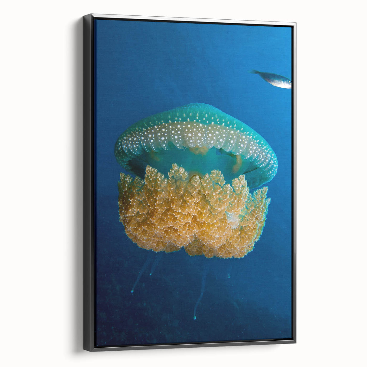 Black and white vintage poster art of a Caribbean landscape on framed canvas, suitable for bedroom decor.