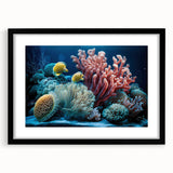 Extra large abstract art print depicting vibrant Caribbean scenery on a textured canvas, ideal for living room decor.