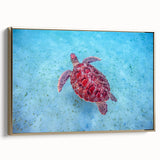 Framed canvas vintage poster art of a Caribbean scenery in vibrant, colorful hues.