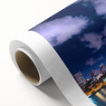 Art deco poster of a serene Puerto Rican landscape in soft pastel shades on rolled canvas, ideal for nursery wall art.