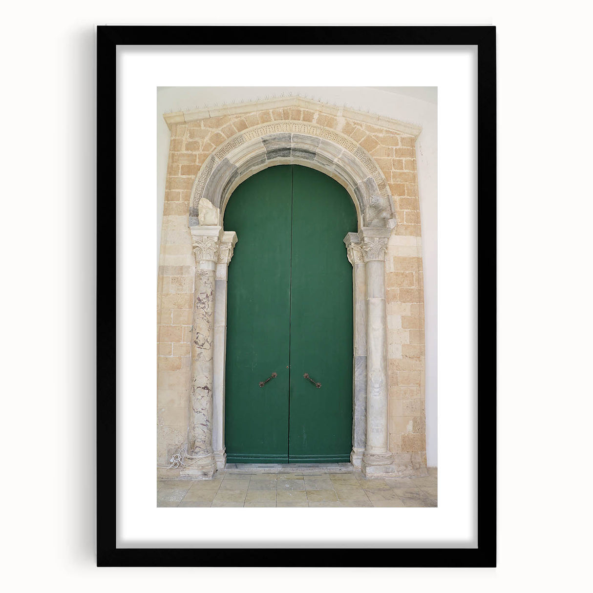 Abstract art print featuring textured, colorful depiction of a Caribbean scene on extra large framed canvas.