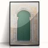 Large abstract wall art depicting the Caribbean Saint Lucia scenery in vibrant blue and green hues on a framed acrylic.