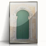 Framed acrylic print of a Caribbean Saint Lucia scenery in mid-century modernist style.