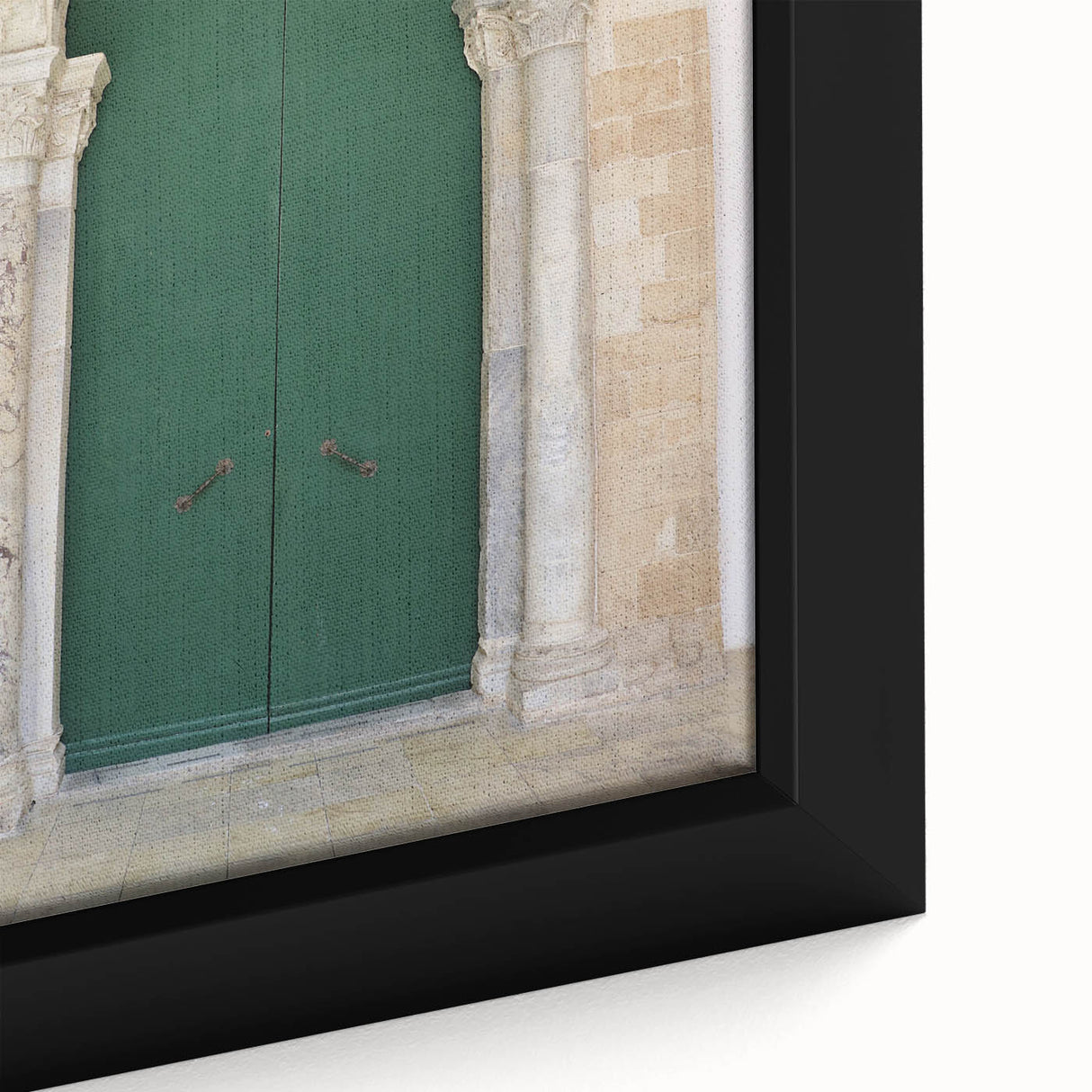 Textured black wall art depicting a Caribbean scenery with vibrant, colorful accents on a framed canvas.