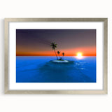 Extra large abstract art print of Caribbean Virgin Islands in textured style.