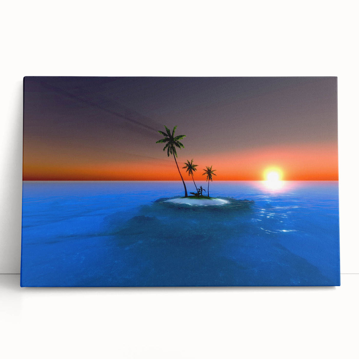 Black and white photograph of the Caribbean Virgin Islands on stretched canvas, ideal for kitchen wall art.