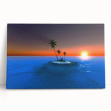 Black and white photograph of the Caribbean Virgin Islands on stretched canvas, ideal for kitchen wall art.
