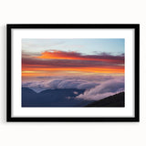 Abstract art print depicting a colorful, textured scene of Central America on a large black-framed canvas.