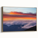 Framed canvas depicting a vintage-style landscape of El Salvador with black and gold tones, ideal for bedroom wall art.