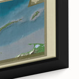 Framed canvas featuring a textured close-up of a black wall in Honduras with vibrant, colorful art accents.