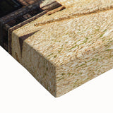 Black and white landscape art painting of Albanian scenery on stretched canvas, ideal for bedroom wall art.