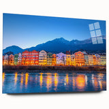 Large abstract wall art depicting a European scenery in Austria, executed on acrylic glass.