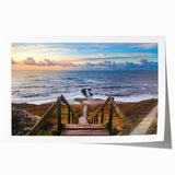 Rolled print of a serene Danish landscape featuring soft pastel colors.
