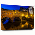 Acrylic print of a European cityscape in muted earth tones, suitable for bedroom or dining room decor.