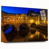 Acrylic print of a large abstract depiction of Bath, England, in muted earth tones, suitable for bedroom or dining room art.