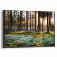 Black and white framed canvas of a vintage Estonian landscape, ideal for bedroom wall art.