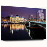 Acrylic print of a large abstract depiction of Lyon, France in muted earth tones, suitable for bedroom or dining room decor.