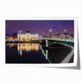 Rolled canvas print of Lyon scenery with vibrant green and floral accents, ideal for dining room wall art.