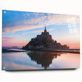 Acrylic print of a large abstract depiction of a French scenery in muted earth tones.